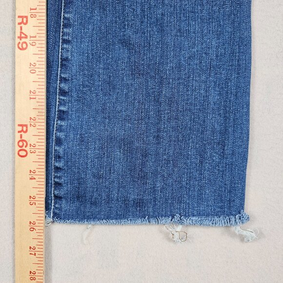 Madewell Jeans Womens 31 Blue Denim Cali Demi Boot Raw Hem High Rise - Picture 11 of 14
